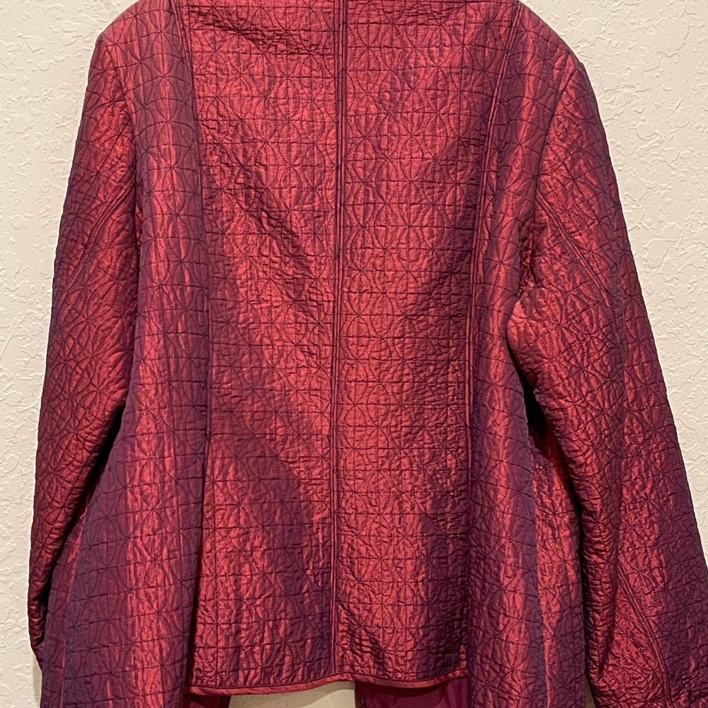 Bernardo Lightweight Quilted Jacket Burgundy 2x - image 7